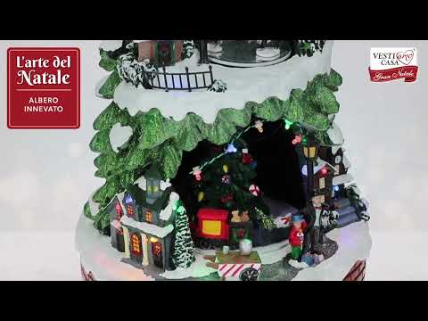 VESTIAMO CASA GRAN NATALE - L’Albero Innevato con Luci e Musica h51x27x25,5 cm